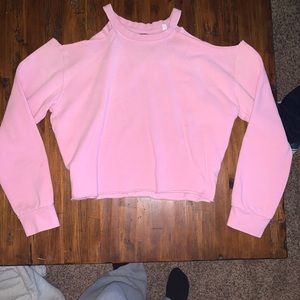 Pink cold shoulder sweatshirt
